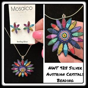 NWT Mosaico Austrian Crystals and heading, pendant & earrings 💕💕 new line! 💕💕